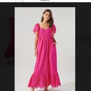 Sugar lips Wild Heart Eyelet Detail Poplin Maxi Dress